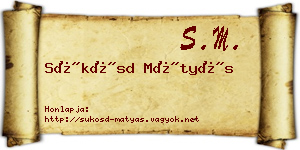 Sükösd Mátyás névjegykártya